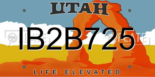 IB2B725 Utah License Plate
