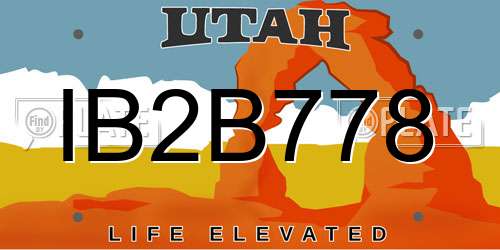 IB2B778 Utah License Plate