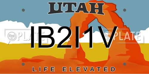 IB2I1V Utah License Plate