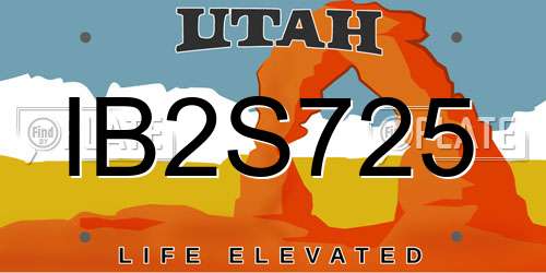 IB2S725 Utah License Plate