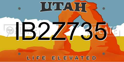 IB2Z735 Utah License Plate
