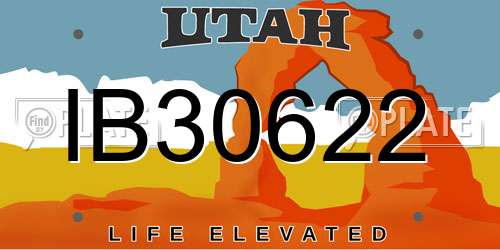 IB30622 Utah License Plate