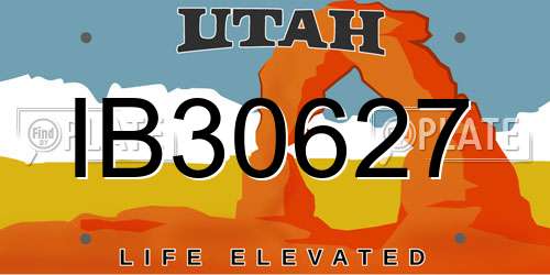 IB30627 Utah License Plate