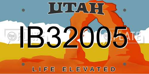 IB32005 Utah License Plate
