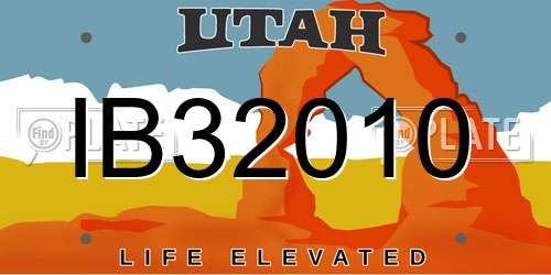 IB32010 Utah License Plate
