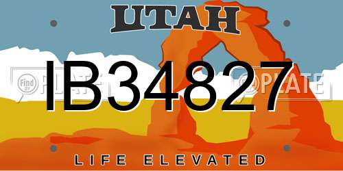 IB34827 Utah License Plate