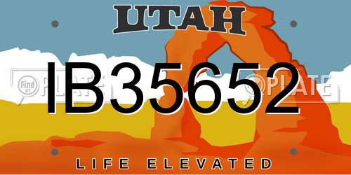 IB35652 Utah License Plate