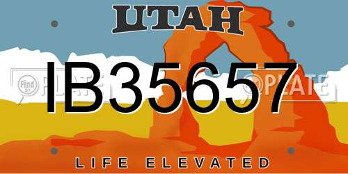 IB35657 Utah License Plate