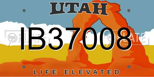 IB37008 Utah License Plate