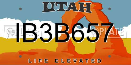 IB3B657 Utah License Plate