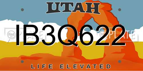 IB3Q622 Utah License Plate