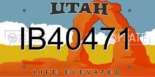 IB40471 Utah License Plate
