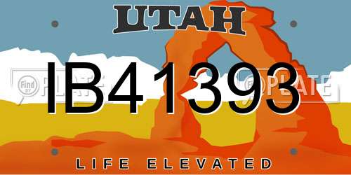 IB41393 Utah License Plate