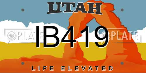 IB419 Utah License Plate