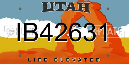 IB42631 Utah License Plate