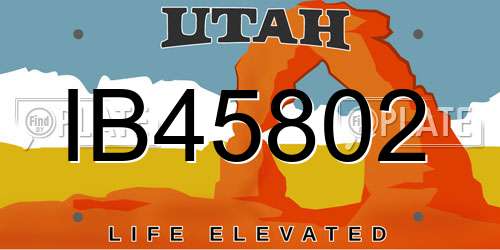 IB45802 Utah License Plate