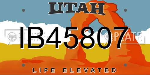 IB45807 Utah License Plate