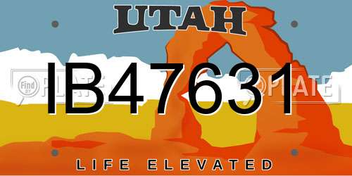 IB47631 Utah License Plate