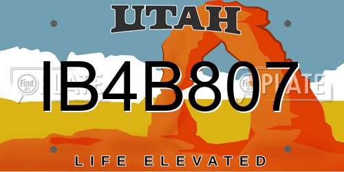 IB4B807 Utah License Plate