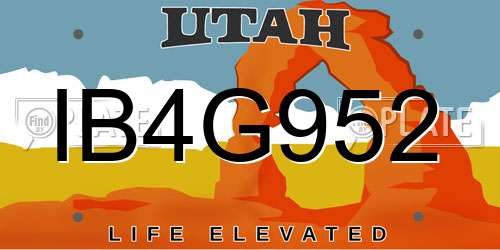 IB4G952 Utah License Plate