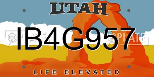 IB4G957 Utah License Plate