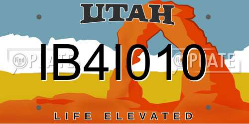 IB4I010 Utah License Plate