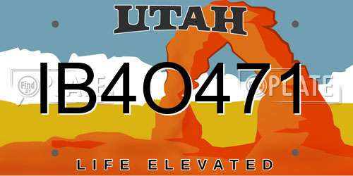 IB4O471 Utah License Plate