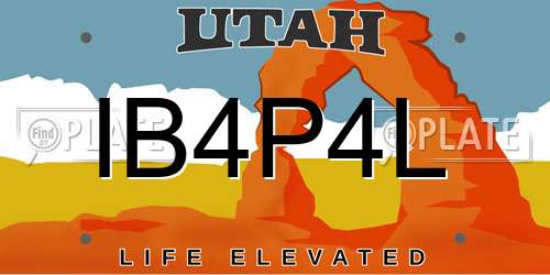 IB4P4L Utah License Plate