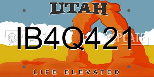 IB4Q421 Utah License Plate