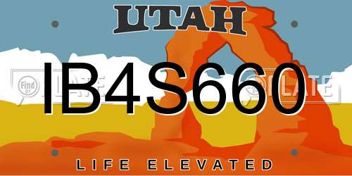 IB4S660 Utah License Plate