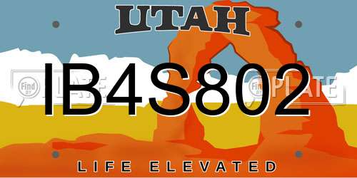 IB4S802 Utah License Plate