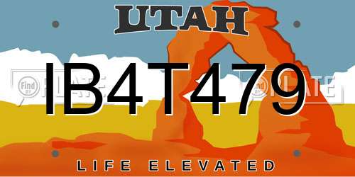 IB4T479 Utah License Plate