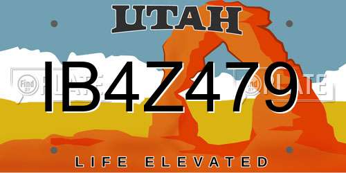 IB4Z479 Utah License Plate