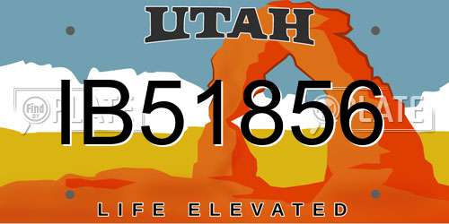IB51856 Utah License Plate