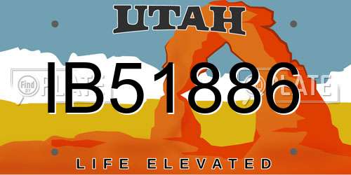 IB51886 Utah License Plate
