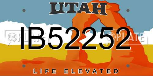 IB52252 Utah License Plate
