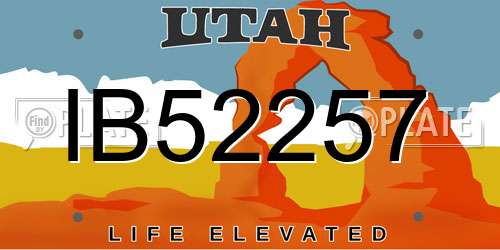 IB52257 Utah License Plate