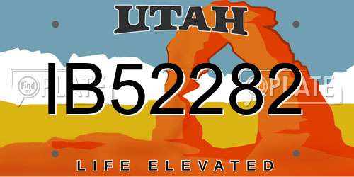 IB52282 Utah License Plate