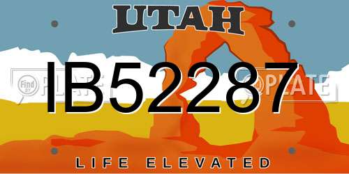 IB52287 Utah License Plate