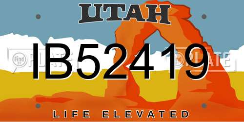 IB52419 Utah License Plate