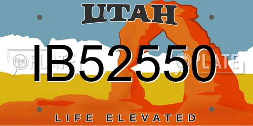 IB52550 Utah License Plate
