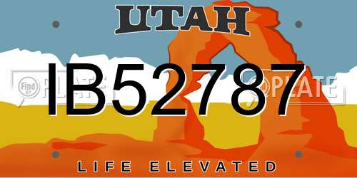 IB52787 Utah License Plate