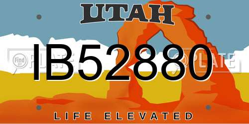 IB52880 Utah License Plate