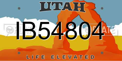 IB54804 Utah License Plate