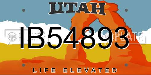 IB54893 Utah License Plate