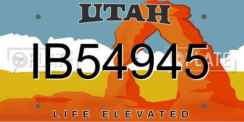 IB54945 Utah License Plate