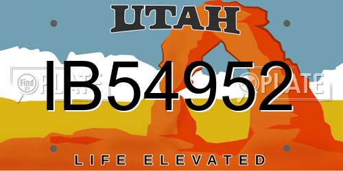 IB54952 Utah License Plate