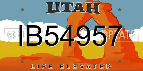 IB54957 Utah License Plate