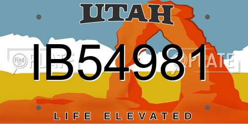 IB54981 Utah License Plate