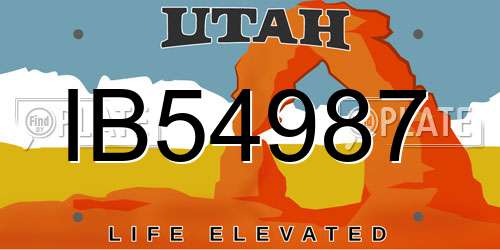 IB54987 Utah License Plate